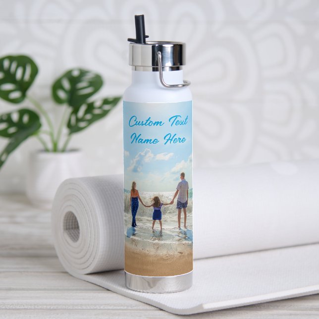 Custom Your Favorite Photo Water Bottle with Text (Yoga)