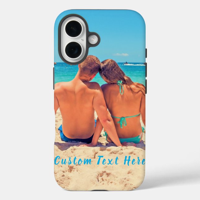 Custom Your Favorite Photo with Text iPhone Case (Back)