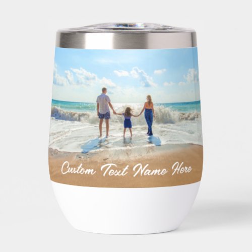 Custom Your Favorite Photo with Text Personalized Thermal Wine Tumbler