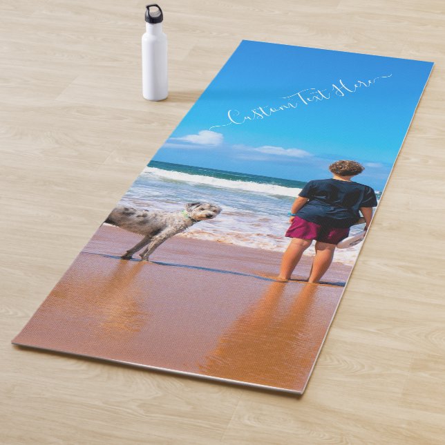 Custom Your Favorite Photo Yoga Mat with Text (In Situ)