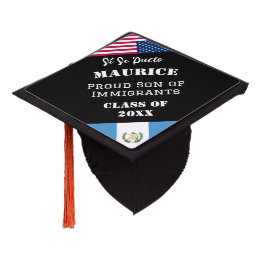 Custom Your flag and USA flag Spanish Class of Graduation Cap Topper