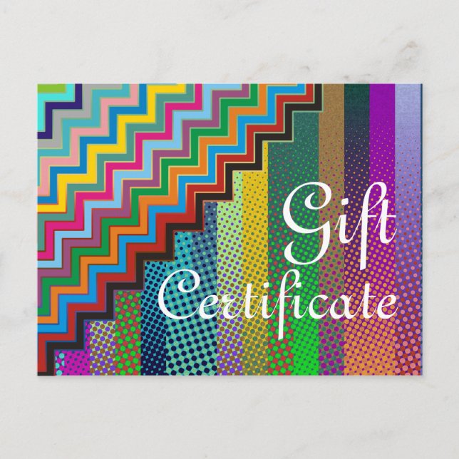 Custom your Gift Certificate with text & backgr. Postcard (Front)