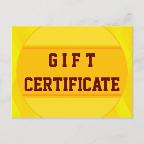 Custom your Gift Certificate with text  backgr Postcard