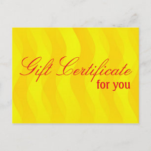 Custom your Gift Certificate with text & backgr. Postcard