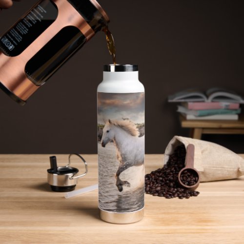 Custom Your Horse Photo Equestrian Rider Water Bottle