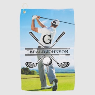 Custom Your Image Golf Monogram Design Golf Towel