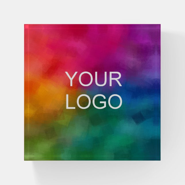 Custom Your Image Photo Business Company Logo Paperweight (Front)