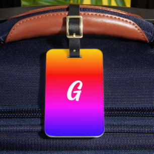 Custom Your Letter Luggage Tag Rainbow Colors
