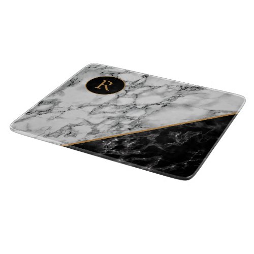 Custom Your Letter Marble Design Cutting Board