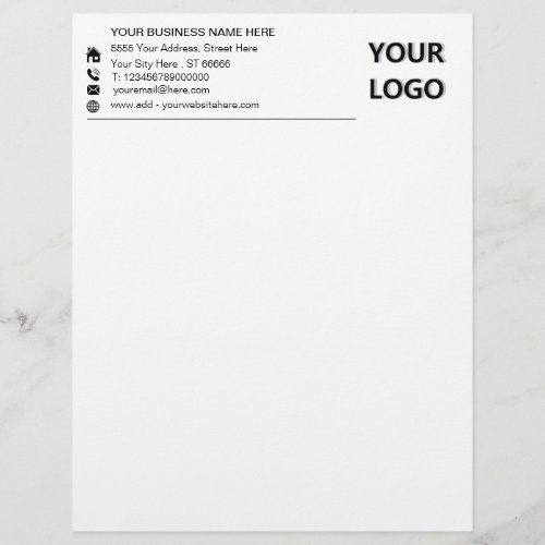 Custom Your Logo Address Info Business Letterhead