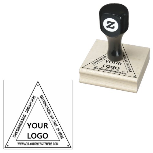 Custom Your Logo Address Triangle Rubber Stamp
