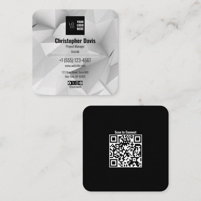 Custom Your Logo and QR Code Business Card (Front/Back)