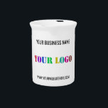 Custom Your Logo and Text Beverage Pitcher Gift<br><div class="desc">Custom Font and Colors - Your Logo Name Website Promotional Personalized Company Office Promotion Business or Personal Customizable Colors and Text Modern Gift - Add Your Logo - Image - Photo / Name - Company / Website or E-mail or Phone - Contact Information / Address - Resize and Move or...</div>