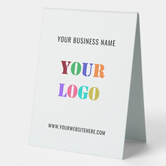 Custom Your Logo and Text Business Table Tent Sign (Front)