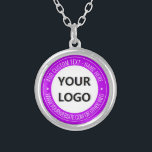Custom Your Logo and Text Necklace - Choose Colors<br><div class="desc">Custom Colors and Font - Your Logo or Photo Name Website or Custom Text Promotional Business or Personal Modern Stamp Design Necklace / Gift - Add Your Logo - Image - Photo or QR Code / Name - Company / Website or other Information / text - Resize and move or...</div>