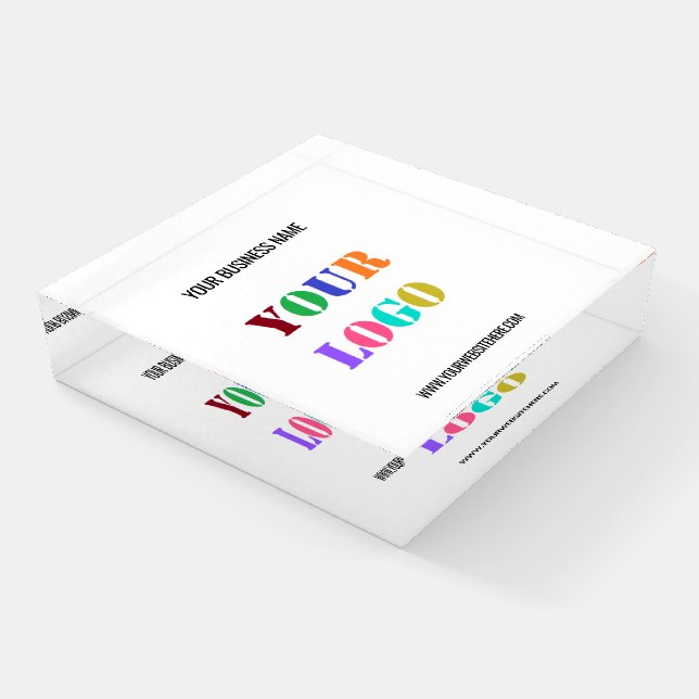 Custom Your Logo and Text Personalized Paperweight (Angled)