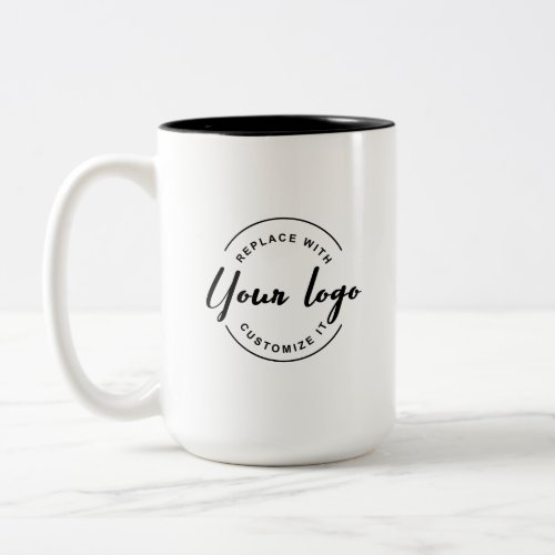 Custom Your Logo Here Black White QR CODE Two_Tone Coffee Mug