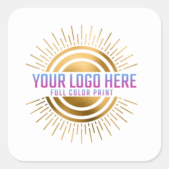 Custom Your Logo Here Color Square Sticker (Front)