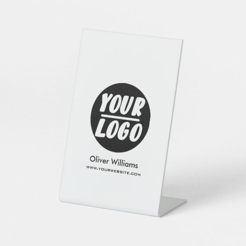 custom your Logo here Simple Modern Professional  Pedestal Sign