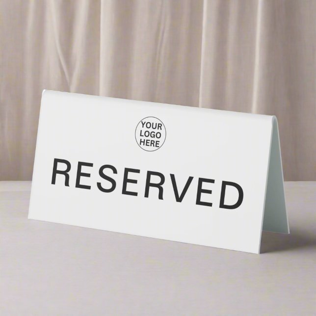 Custom Your Logo l Professional Reserved White   Table Tent (Creator Uploaded)