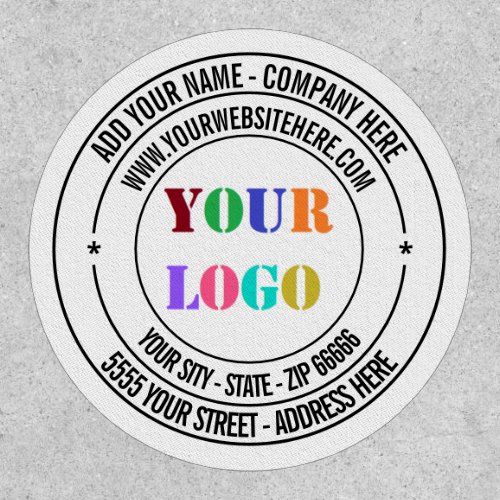 Custom Your Logo Name Address Website Round Patch