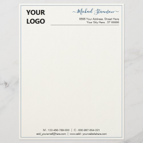 Custom Your Logo Name Colors Font Letterhead