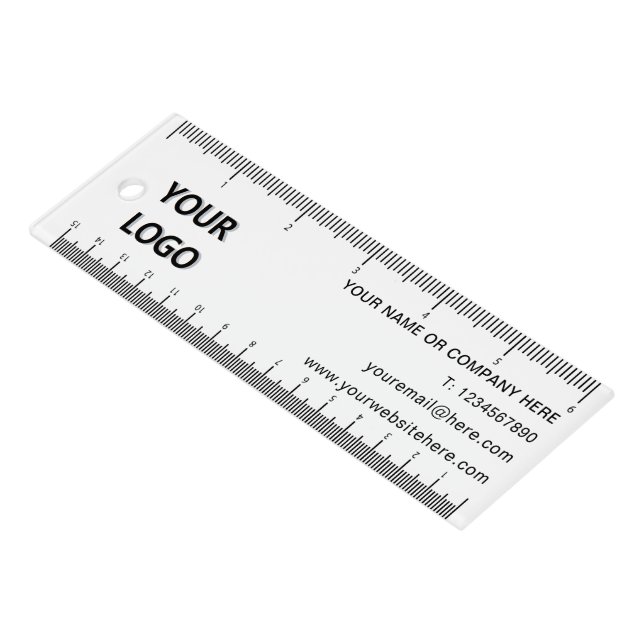 Custom Your Logo Name Info Business Office Ruler (Angled)