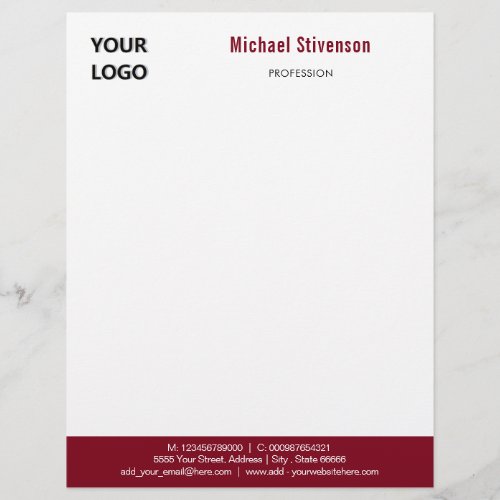 Custom Your Logo Name Text Info Letterhead