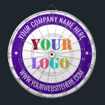Custom Your Logo Name Website Company Dart Board<br><div class="desc">Custom Colors and Font - Dart Board with Simple Personalized Your Business Logo Name Website Stamp Design - Promotional Professional Customizable Dartboards Gift - Add Your Logo - Image / Name - Company / Website or Phone , E-mail / more - Resize and move or remove and add elements /...</div>
