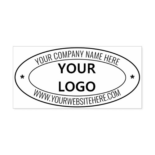 Custom Your Logo Name Website Info Oval Stamp