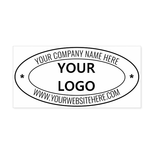 Custom Your Logo Name Website Info Oval Stamp (Design)