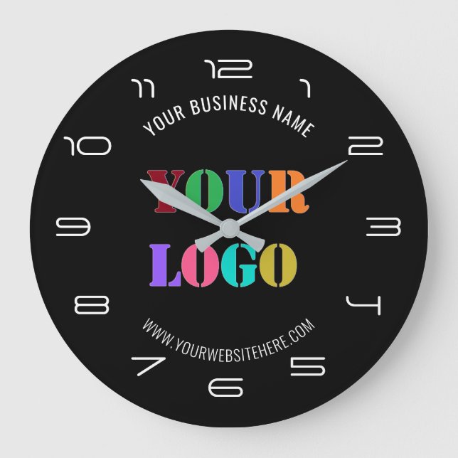 Custom Your Logo Name Website Personalized Clock (Front)