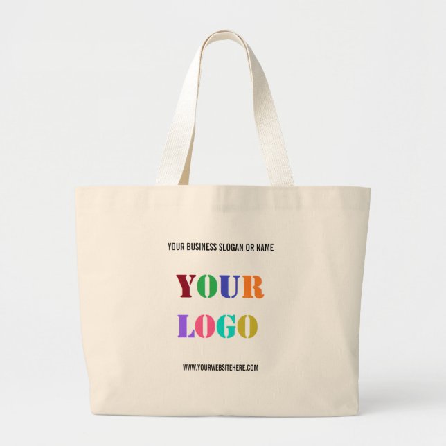 Custom Your Logo or Photo and Text Tote Bag (Front)