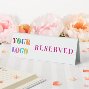 Custom Your Logo or Photo Reserved Table Tent Sign