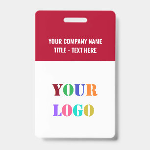 Custom Your Logo or Photo Text Name Business Badge