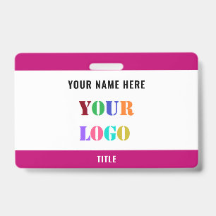 Custom Your Logo Photo Name Title Business Badge