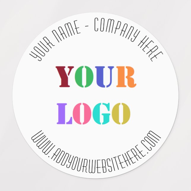 Custom Your Logo Photo Website Name Info Labels (Design 1)
