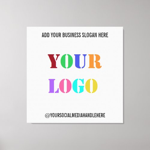 Custom Your Logo Social Media Name Canvas Print