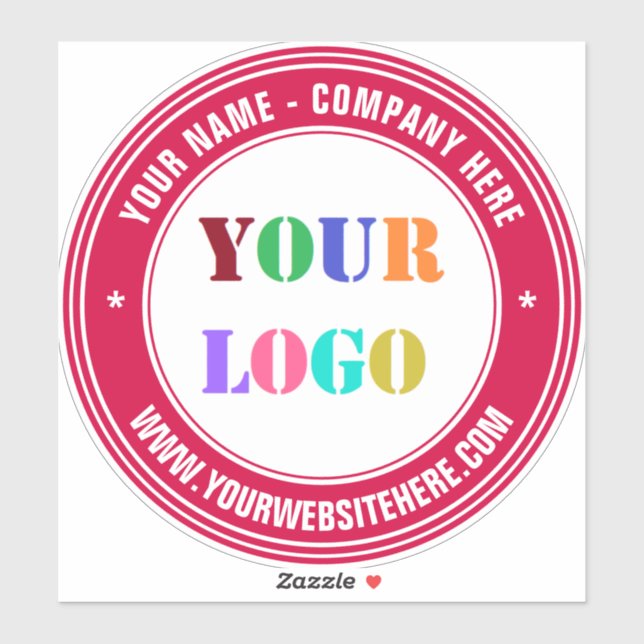 Custom Your Logo Text and Colors Round Sticker (Sheet)