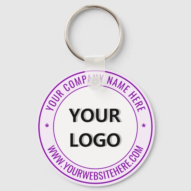 Custom Your Logo Text Business Keychain Template (Front)