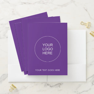 Custom Your Logo Text Here Template Royal Purple Pocket Folder