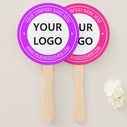 Custom Your Logo Text Party Hand Fan Choose Colors