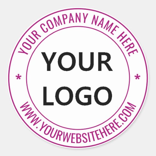 Custom Your Logo Text Round Sticker Choose Colors