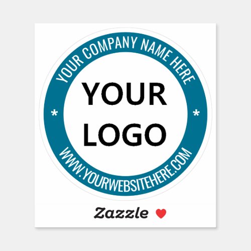 Custom Your Logo Text Round Sticker Choose Colors