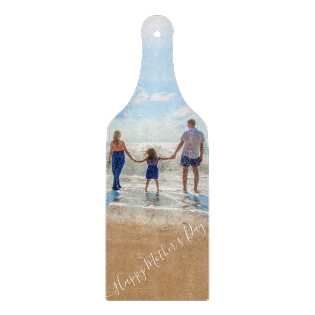 Custom Your Mom Photo Cutting Board with Text (Front)