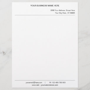 Custom Your Name Address Info Letterhead with Logo
