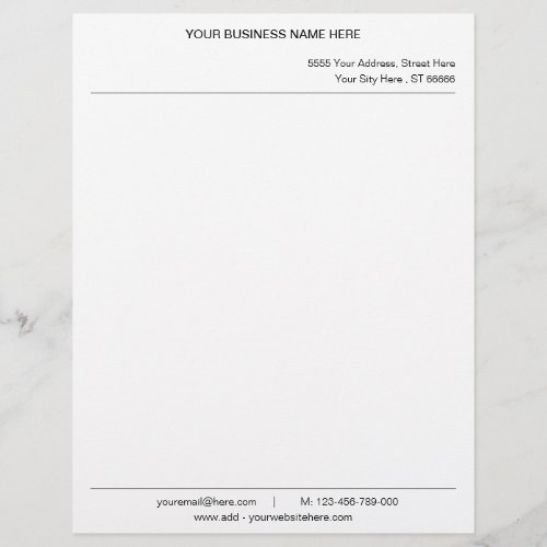 Custom Your Name Address Info Letterhead with Logo