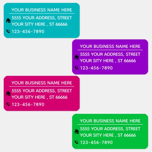 Custom Your Name Address Phone Info Colors Labels