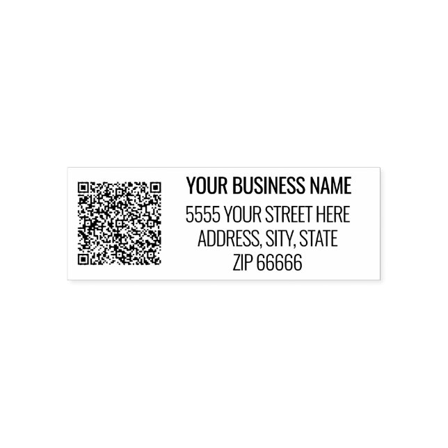 Custom Your Name Address QR Code Stamp Template (Design)