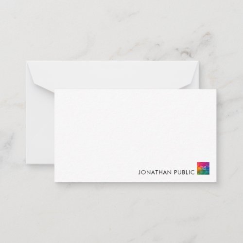 Custom Your Name Business Company Logo Minimal Note Card